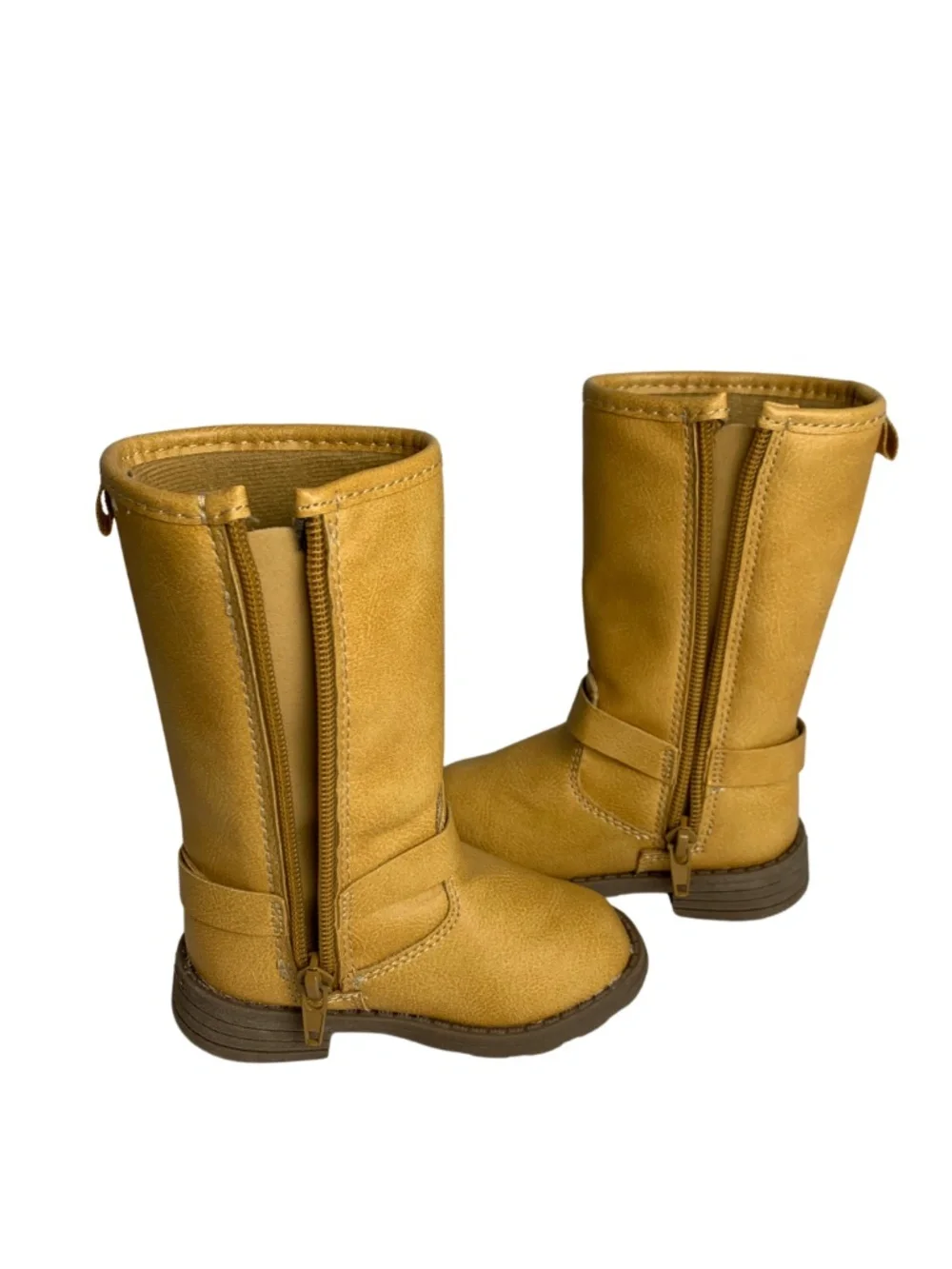 Carter's Tan Riding Style Boots Girl Toddler 4M Side Zippers Buckle Detailing